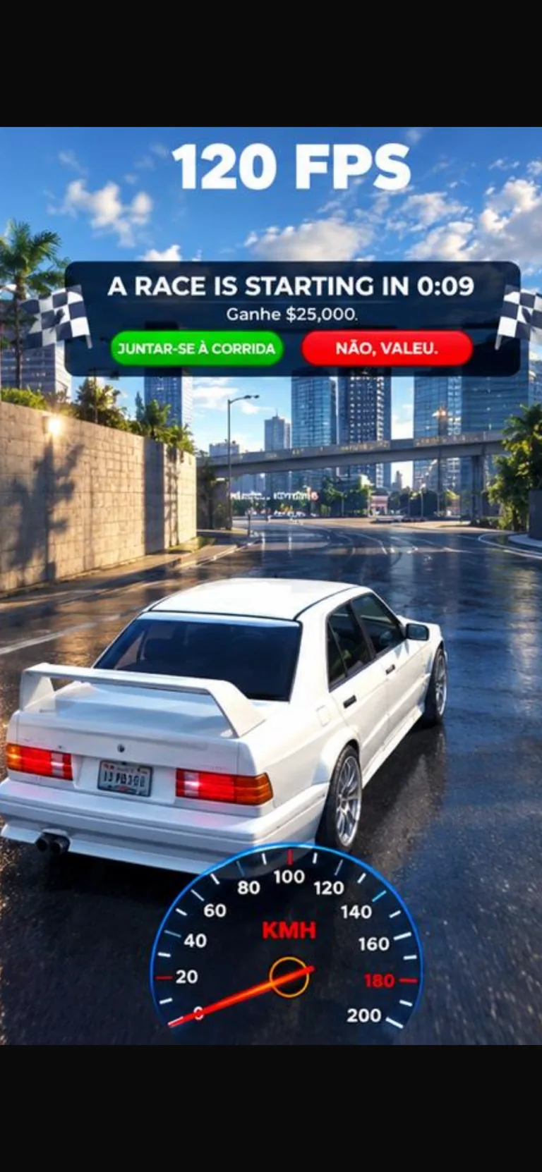 Ampliação da captura posterior do jogo, a indicar 120 FPS