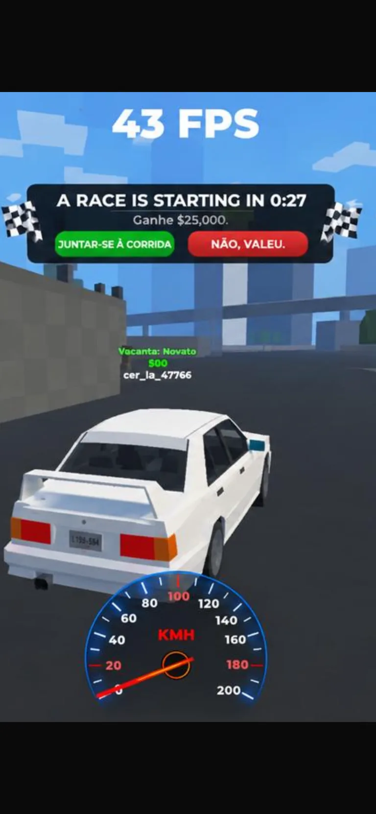 Ampliação da captura anterior do jogo, a indicar 43 FPS